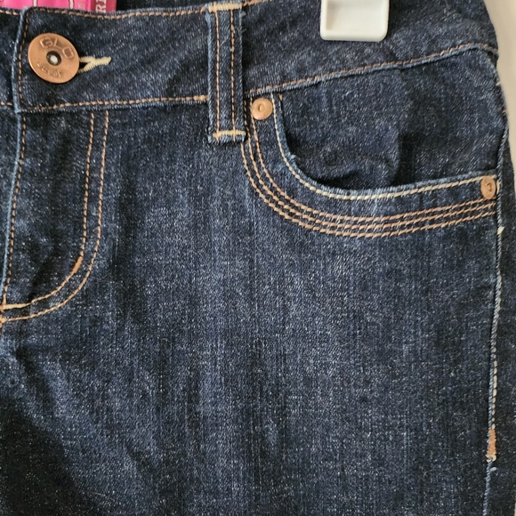 GLO JEANS FLARE Dark Wash Denim Blue Jeans Small Bell Bottom Flare Jeans Size 11 - Picture 7 of 14